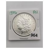 1896 AU Morgan Silver Dollar Coin
