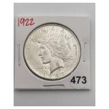 1922 Peace Silver Dollar Coin