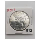 1922 S Peace Silver Dollar Coin