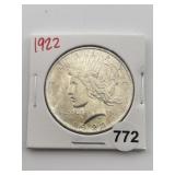 1922 Peace Silver Dollar Coin