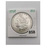 1889 AU Morgan Silver Dollar Coin