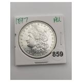 1897 AU Morgan Silver Dollar Coin