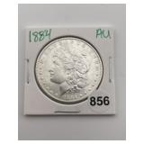 1884 AU Morgan Silver Dollar Coin