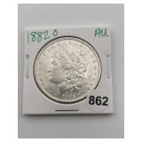 1882 O AU Morgan Silver Dollar Coin