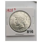 1923 S Peace Silver Dollar Coin