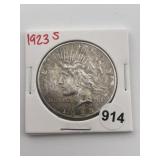 1923 S Peace Silver Dollar Coin