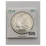 1879 AU Morgan Silver Dollar Coin