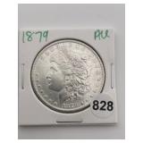 1879 AU Morgan Silver Dollar Coin