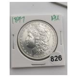 1897 AU Morgan Silver Dollar Coin