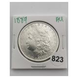 1889 AU Morgan Silver Dollar Coin