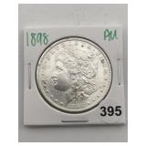 1898 AU Morgan Silver Dollar Coin