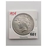 1924 Peace Silver Dollar Coin