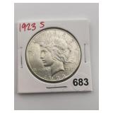 1923 S Peace Silver Dollar Coin