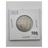 1908 Barber Half Dollar Coin