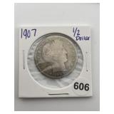 1907 Barber Half Dollar Coin
