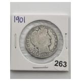 1901 Barber Half Dollar Coin