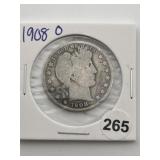 1908 O Barber Half Dollar Coin