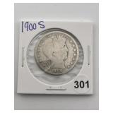 1900 S Barber Half Dollar Coin