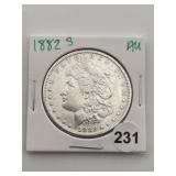 1882 S AU Morgan Silver Dollar Coin