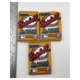 3 Unopened Wax Packs of 1987 Donruss Baseball