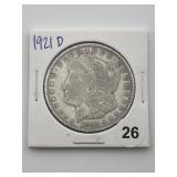 1921 D Morgan Silver Dollar Coin