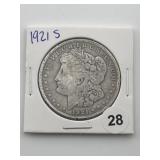 1921 S Morgan Silver Dollar Coin