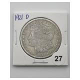 1921 D Morgan Silver Dollar Coin