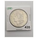 1880 AU Morgan Silver Dollar Coin