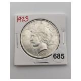 1923 Peace Silver Dollar Coin