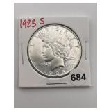 1923 S Peace Silver Dollar Coin