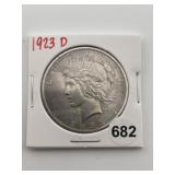1923 D Peace Silver Dollar Coin