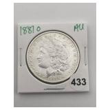 1881 O AU Morgan Silver Dollar Coin