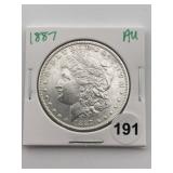 1887 AU Morgan Silver Dollar Coin
