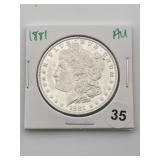 1881 AU Morgan Silver Dollar Coin