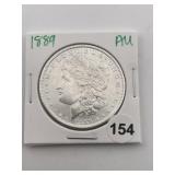 1889 AU Morgan Silver Dollar Coin