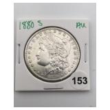 1880 S AU Morgan Silver Dollar Coin