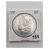 1891 AU Morgan Silver Dollar Coin