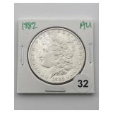 1882 AU Morgan Silver Dollar Coin