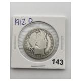 1912 Barber Half Dollar Coin