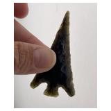 2 & 3/8" Obsidian Point Indian Artifact Arrowhead
