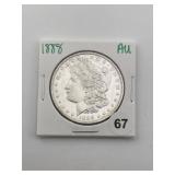1888 AU Morgan Silver Dollar Coin