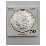 1896 UNC Morgan Silver Dollar Coin