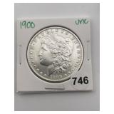1900 UNC Morgan Silver Dollar Coin