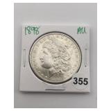 1898 AU Morgan Silver Dollar Coin
