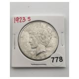 1923 S Peace Silver Dollar Coin