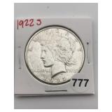 1922 S Peace Silver Dollar Coin