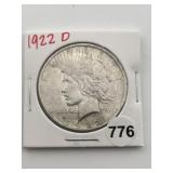 1922 D Peace Silver Dollar Coin