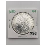 1886 AU Morgan Silver Dollar Coin