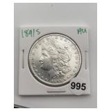 1891 S AU Morgan Silver Dollar Coin