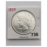 1925 Peace Silver Dollar Coin